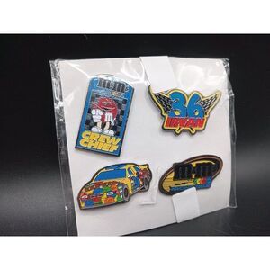 5/$25 Vintage M&Ms NASCAR Racing Team Lapel Hat Jacket Pins Set of 4